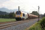 V 500.14 Bauzuglok mit Schotterwaggons bei bersee am 03.06.2011