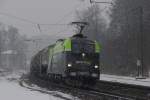 BB 1116 142 zieht einen gemischten Gterzug aus Salzburg nach Mnchen Nord.