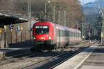 Die 1016 018 mit EC von Salzburg Richtung Rosenheim bei Übersee am 08.12.2013