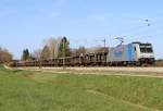 Die 185 684-8 mit Güterzug bei Übersee am 30.03.2014