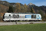 RheinCargo 248 063. Im Hintergrund der Wendelstein am 29.10.2025.