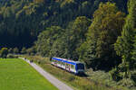 Am 25.09.2026 f�hrt der VT 471 der bayersichen Regiobahn bei Breitenbach von Bayrischzell in Richtung Schliersee