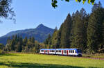 Am 15.09.2026 hat der VT 488 soeben den Bahnhofs Fischbauchau verlassen und f�hrt weiter in Richtung Bayrischzell