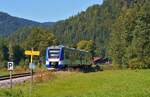 An der Krugalm vorbei f�hrt der VT 471 am 15.09.2026 nach Bayrischzell