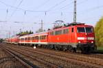 Ex Biergarten 111 066-7 mit der RB von Mnchen nach Garmisch Partenkirchen in Mnchen Westkreuz am 25.04.2013