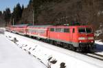 Die 111 179-8 mit der RB von Mnchen nach Mittenwald in Klais am 03.03.2013