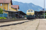 218 447-1 beim rangieren in Immenstadt.