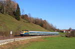 223 013 mit dem ALX 84108 (München Hbf-Lindau Hbf) bei Ratholz 7.11.20