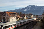 218 489-3 und 434-9 am IC InterCity 2012 bei der Ausfahrt aus Immenstadt. 21.11.20