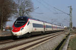 SBB RABe 503 013 als EC/ECE 98 in München Aubing, 31.03.2021