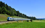 223 072 (Griaß di Allgäu) mit ALX 84108 (München Hbf-Hergatz) am 19.07.2020 bei Oberstaufen-Lambrechts