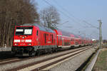 DB 245 009 mit RE 8392 (Linie RE 76) auf dem Weg nach Oberstdorf, München Aubing, 31.03.2021