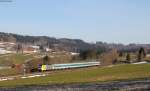 223 007-6 mit dem ALX29302/ALX29322 (München Hbf-Lindau Hbf/Oberstdorf) bei Ellenberg 10.3.15