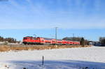 111 073-3 mit dem RE 57412 (München Hbf-Memmingen) bei Sontheim 14.2.21