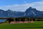 Kurz vor dem Zielbahnhof Füssen befand sich am 14.