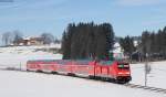 245 006-2 mit dem RE 57506 (München Hbf-Füssen) bei Hopferau 19.2.15