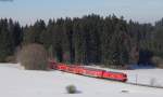 245 004-5 mit dem RE 57508 (München Hbf-Füssen) bei Leuterschach 19.2.15