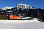 Unter der Gaisalpe und dem Rubihorn konnte ich die SVG 2143.21 mit ihrem ALX 84161 auf der Fahrt nach Immenstadt ablichten.