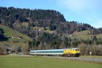 Im Januar 2014 wurden die ALEX-Züge zwischen Immenstadt und Oberstdorf von der DB Bahnbau 218 391 bespannt. Am 06. Januar 2014 konnte ALX 84164 kurz vor Oberstdorf abgelichtet werden.