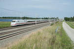 401 161 als ICE 592 nach Berlin bei Hattenhofen, 22.08.2017