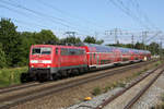 111 201 mit RE 57098 München - Augsburg am 30.06.2020 bei München-Langwied