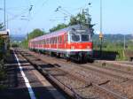 Eine RegionalBahn aus Donauwrth beim Aufenthalt im Haltepunkt Hofen(b Aalen).