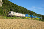 383 211der Budamar mit einem LKW Walter Zug im Schlepp am Abend des 3.7.26 bei Breitenfurt im Altm�hltal.