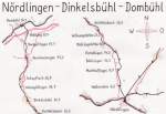 Übersichtskarte der Kursbuchstrecke 885 Nördlingen - Dinkelsbühl - Dombühl.