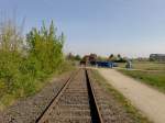 Abbau des ehemaligen Streckengleises von Bamberg nach Schelitz am 24.04.2007 auf Hhe des ehemaligen BW Bamberg