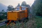 Im November 1984 finden sich nur noch Reste der früheren DB-Bahnstrecke Neckarsteinach-Schönau.