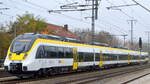 Abellio Rail Baden-Württemberg GmbH führte am 16.1121 anscheinend Test- oder Schulungsfahrten mit dem Talent 2  8442 826/326  in Brandenburg durch, hier bei der Durchfahrt Bf.