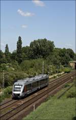 Triebzug  HERNE  ist als ABR86631 (RB46  GLÜCKAUF-Bahn ) unterwegs.