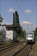 VT11002  HERNE  verlässt als RB46  GLÜCKAUF-Bahn  den Haltepunkt Bochum-Nokia.....