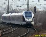 RE 16 Ruhr-Sieg-Express (Siegen-Essen), der Abellio Rail NRW GmbH als Doppeltraktion kurz vor Witten Hbf. 06.01.2008.
