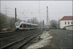 Nach ca. 25 Minuten durchquert ein ET23er als ABR99735 (RB91  Ruhr-Sieg-Bahn ) den leichten  Schneesturm  nach Hagen Hbf........ (19.03.2008)