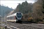 ET23007 wird in wenigen Augenblicken als ABR99622 (RE16  Ruhr-Sieg-Express) Plettenberg erreichen. (19.03.2008)