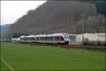 Zwei unbekannte FLIRT´s rauschen als ABR99735, (RB91  Ruhr-Sieg-Bahn ) von Siegen/Iserlohn, nach Hagen Hauptbahnhof. Aufgenommen bei Hohenlimburg am 19.04.2008. 