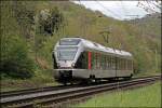 Ein  neuer  Fotopunkt beim Haltepunkt Einsal wurde mit dem ET22002 getestet. Hier fhrt der Zug als ABR99732, (RB91  Ruhr-Sieg-Bahn ) nach Siegen und wird in wenigen Minuten Altena(Westf) erreichen. (30.04.2008)
