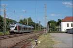 Ein ET23xxx verlsst als ABR99623 (RE16  Ruhr-Sieg-Express ) den Bahnhof Plettenberg Richtung Essen Hbf.