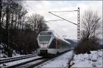 ET23001 ist zwischen Littfeld und Eichen(Kr.Siegen) als RE16  Ruhr-Sieg-Express  nach Siegen unterwegs.