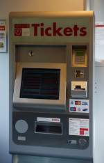 Fahrkartenautomat in einem FLIRT der Abellio Rail NRW, am 18.09.2011 auf der Strecke zwischen Kreuztal und Siegen