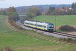 440 909 der agilis als ag 84199 von Neumarkt (Oberpf) nach Plattling bei Edlhausen, 04.11.2016