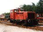 Lok I (Jung, 12991/1957, R 30 C, ex „Edewecht II“ Kleinbahn Bad Zwischenahn - Edewechterdamm) der Ahaus-Alsttter Eisenbahn GmbH in Alsttte am 14-7-1997. Bild und scan: Date Jan de Vries.