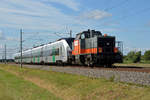 214 006 von Alstom führte am 06.09.20 einen Coradia Continental der MRB (1440 203) durch Braschwitz Richtung Köthen.