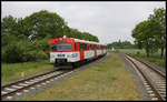 Einfahrt des AKN VT 66 nach Norderstedt Mitte am 26.5.2020 um 11.15 Uhr in den Kreuzungsbahnhof Friedrichsgabe.