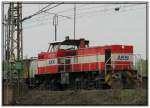 Rangierfahrt der AKN V2.021 in Gelsenkirchen-Bismarck am 23.04.2008.