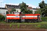 Auf der Fahrt durch Mannheim konnte (dem Interregio-Wagen sei Dank) die V2.022 der AKN aufgenommen werden. (27.8.2010) 