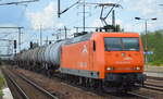 AMEH Trans - ArcelorMittal Eisenhüttenstadt Transport GmbH mit  145-CL 002   [NVR-Nummer: 91 80 6145 082-4 D-EKO] und Kesselwagenzug am 08.08.19 Bahnhof Flughafen Berlin-Schönefeld.