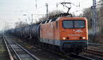 ArcelorMittal Eisenhüttenstadt Transport GmbH, Eisenhüttenstadt mit  143 001  [NVR-Nummer: 91 80 6143 001-6 D-EKO] und Kesselwagenzug für Dieselkraftstoff am 26.01.21 Berlin