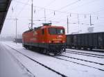 143 001-6 am 19.02.2009 im Bahnhof Guben